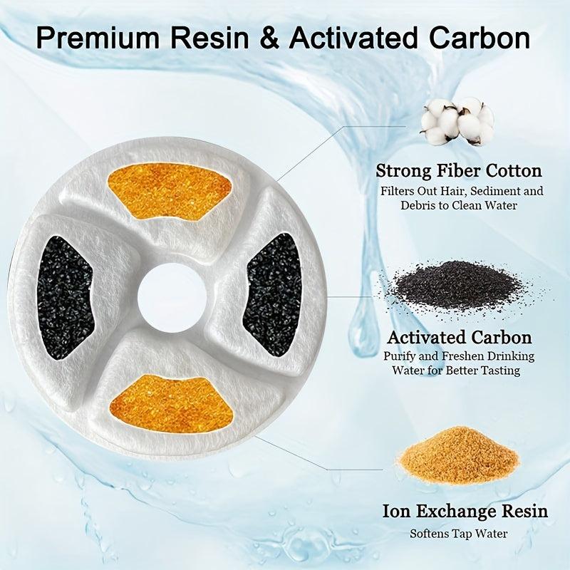 8 Pcs Cat Water Fountain Filter Replacement Carbon Filters