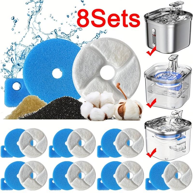 8 Pcs Cat Water Fountain Filter Replacement Carbon Filters