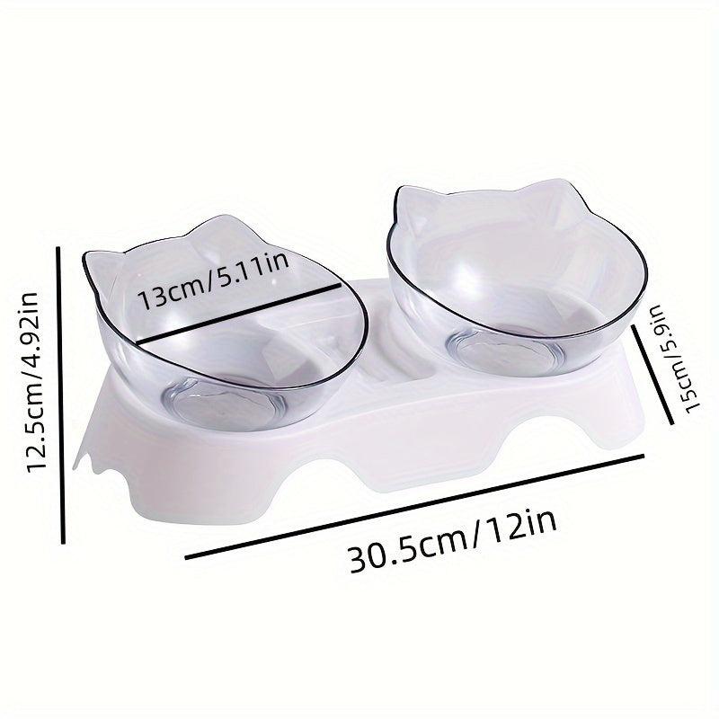 Plastic Elevated Double Pet Bowls for Indoor Cats