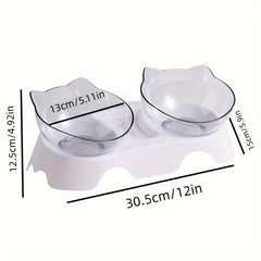 Plastic Elevated Double Pet Bowls for Indoor Cats