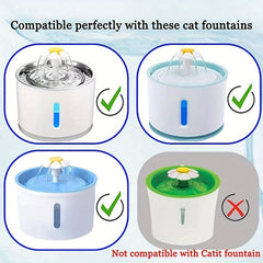Pet Water Fountain Filters Triple Filtration System, 12/16pcs