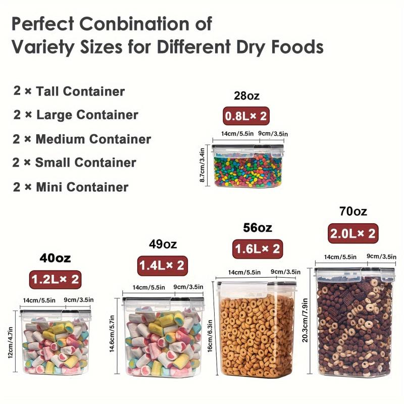 10 pcs BPA Airtight Pet Food Storage Containers with Labels and Marker