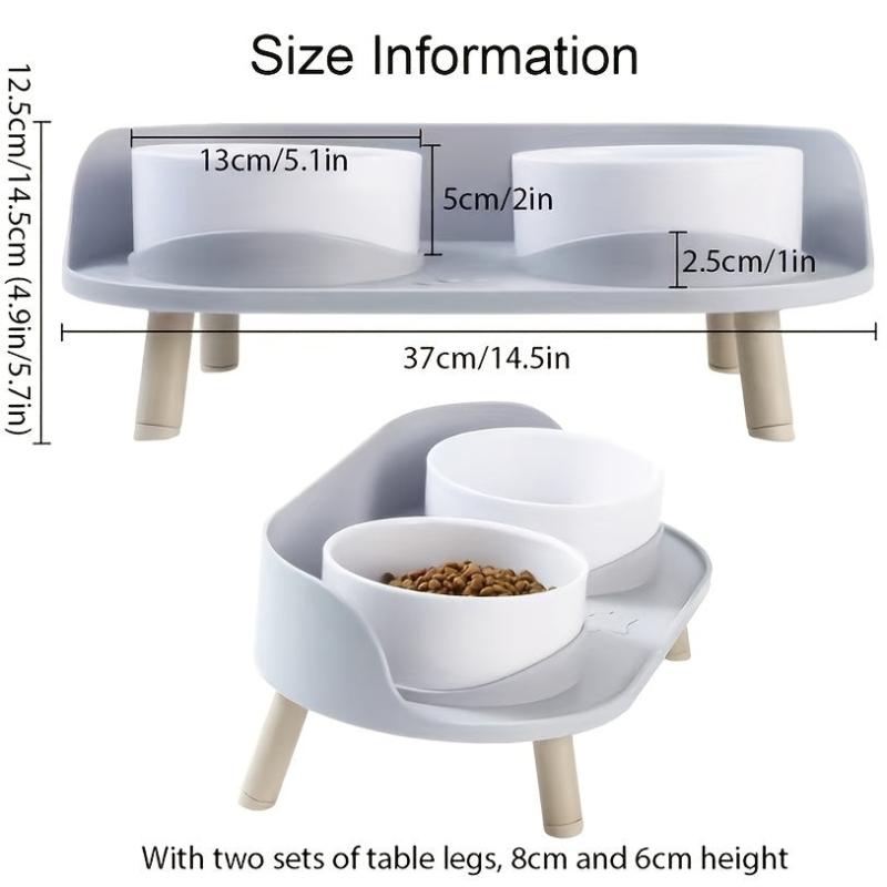Elevated Pet Table Cat Dog Bowl Non Slip Feeder Neck Protection