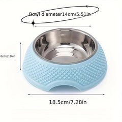 Non Slip Heart Shaped Dog Bowl - Stainless Steel Pet Feeding Basin