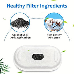 8 Pet Water Fountain Filters w/ Sponges for Stainless Steel Cat Fountains