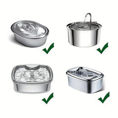 8 Pet Water Fountain Filters w/ Sponges for Stainless Steel Cat Fountains