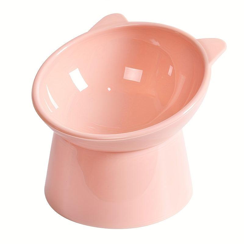 Elevated Cat Bowl Raised Tilted Cat Feeder Bowl Neck Protection Plastic