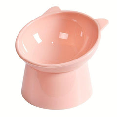 Elevated Cat Bowl Raised Tilted Cat Feeder Bowl Neck Protection Plastic
