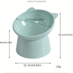 Elevated Cat Bowl Raised Tilted Cat Feeder Bowl Neck Protection Plastic