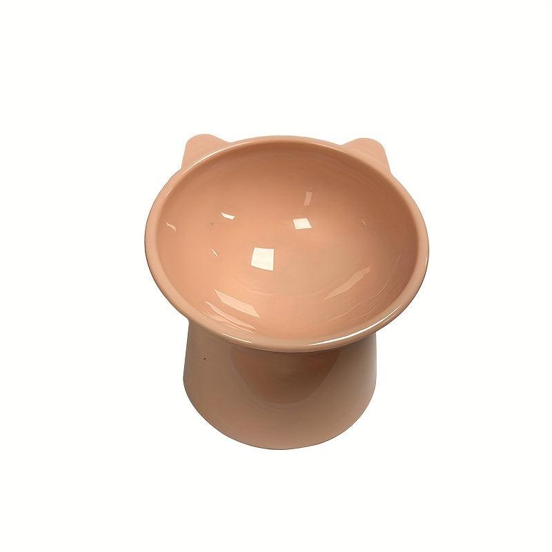 Elevated Cat Bowl Raised Tilted Cat Feeder Bowl Neck Protection Plastic