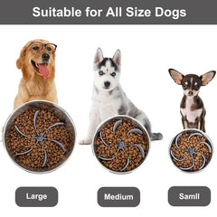Silicone Slow Feeder Dog Bowl Insert with Suction Cups - Cuttable Design