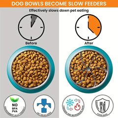 Slow Food Bowl Insert with Suction Cups for Dogs