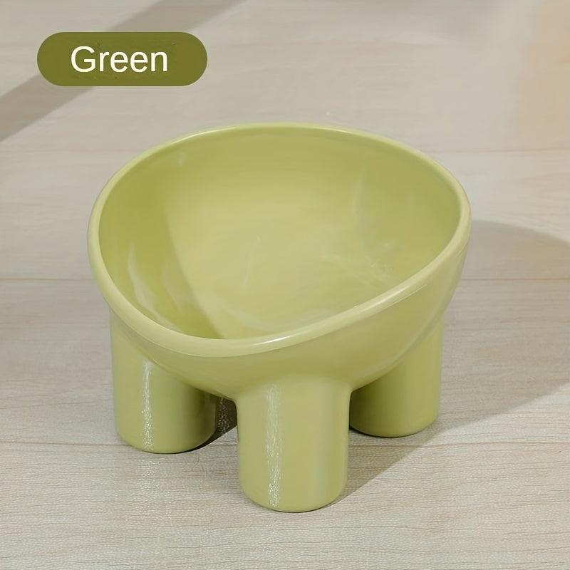 1pc Plastic Cat Bowl For Food And Water Tilted Cat Feeder Bowl