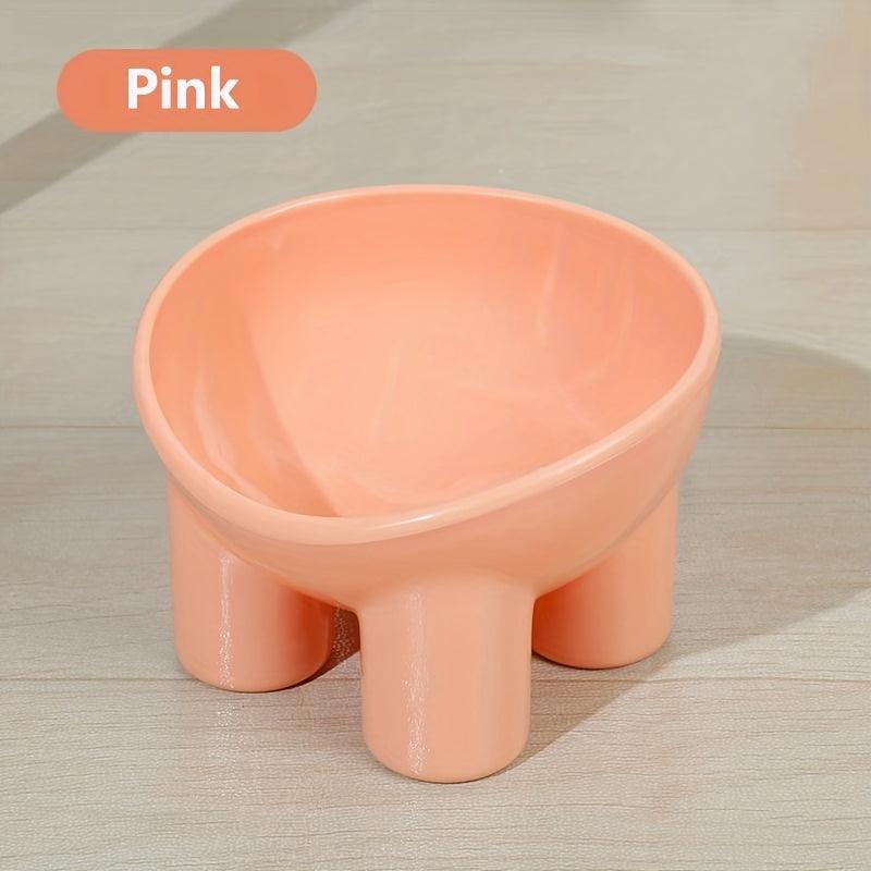 1pc Plastic Cat Bowl For Food And Water Tilted Cat Feeder Bowl