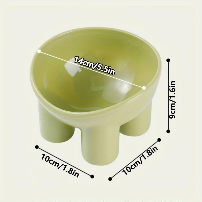 1pc Plastic Cat Bowl For Food And Water Tilted Cat Feeder Bowl