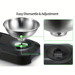 Raised Tilted Cat Double Bowls Stainless Steel Feeder with Stand