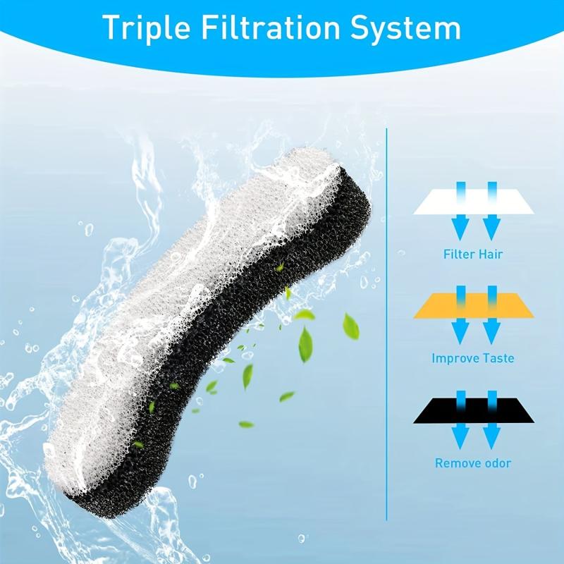 4 Replacement Filters for Cat Fountains Compatible with WF050 & WF100