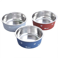 Double Layer Dog Feeder Bowl Stainless Steel Basin Non-Slip Bottom