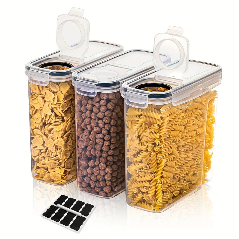 3pc Airtight Pet Food Storage Set w/ Chalkboard Labels & Marker BPA Free