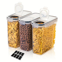 3pc Airtight Pet Food Storage Set w/ Chalkboard Labels & Marker BPA Free