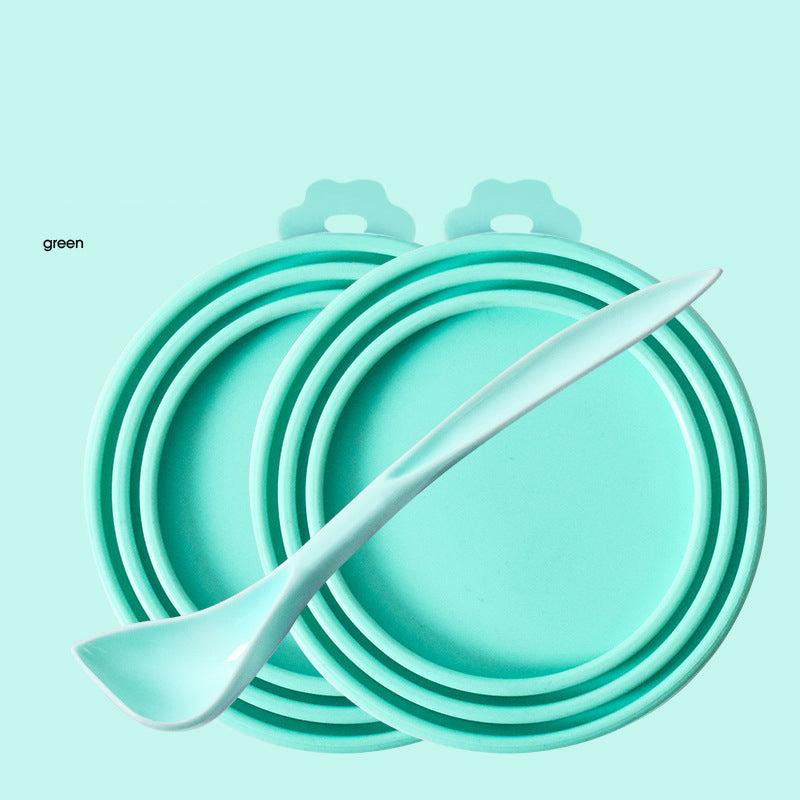 2 pcs Silicone Can Set and Spoon for Fresh Pet Food