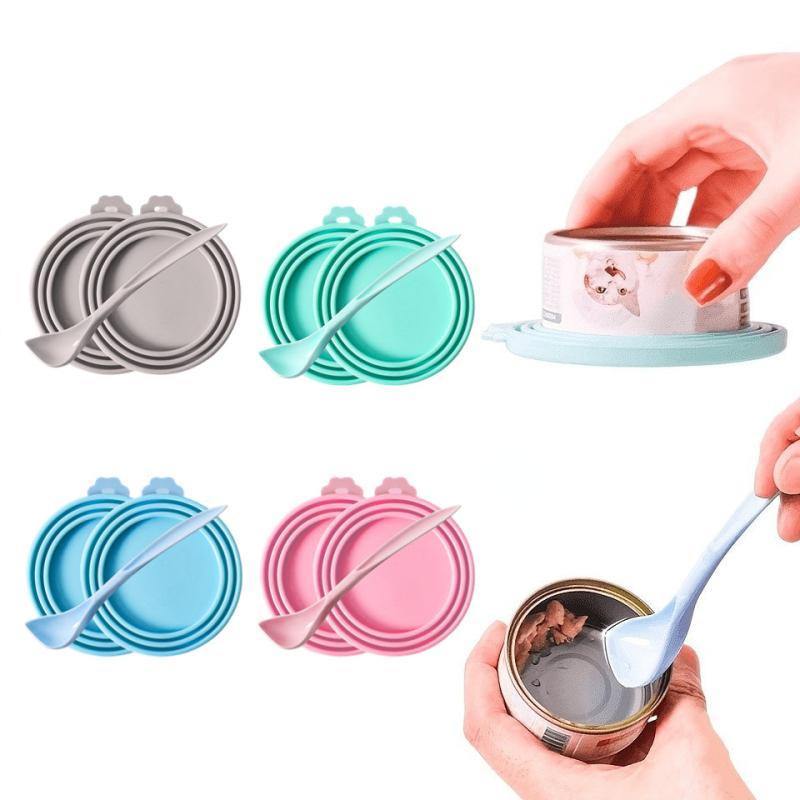 2 pcs Silicone Can Set and Spoon for Fresh Pet Food