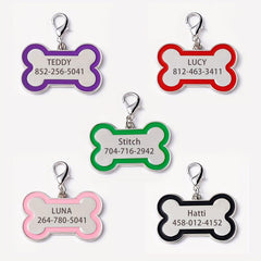 Personalized Dog Tags Engraved Pet Name and Phone Custom Bone Shape