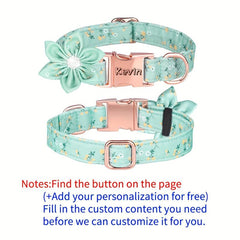 Rhinestone Dog Collar With Flower for Small Medium Large Dogs