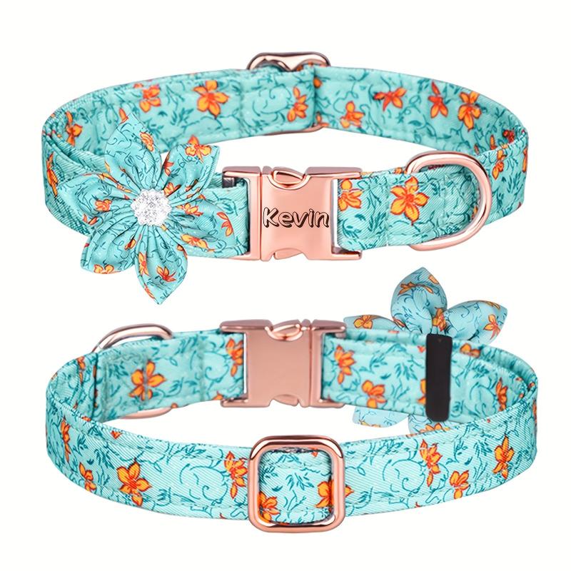 Rhinestone Dog Collar With Flower for Small Medium Large Dogs