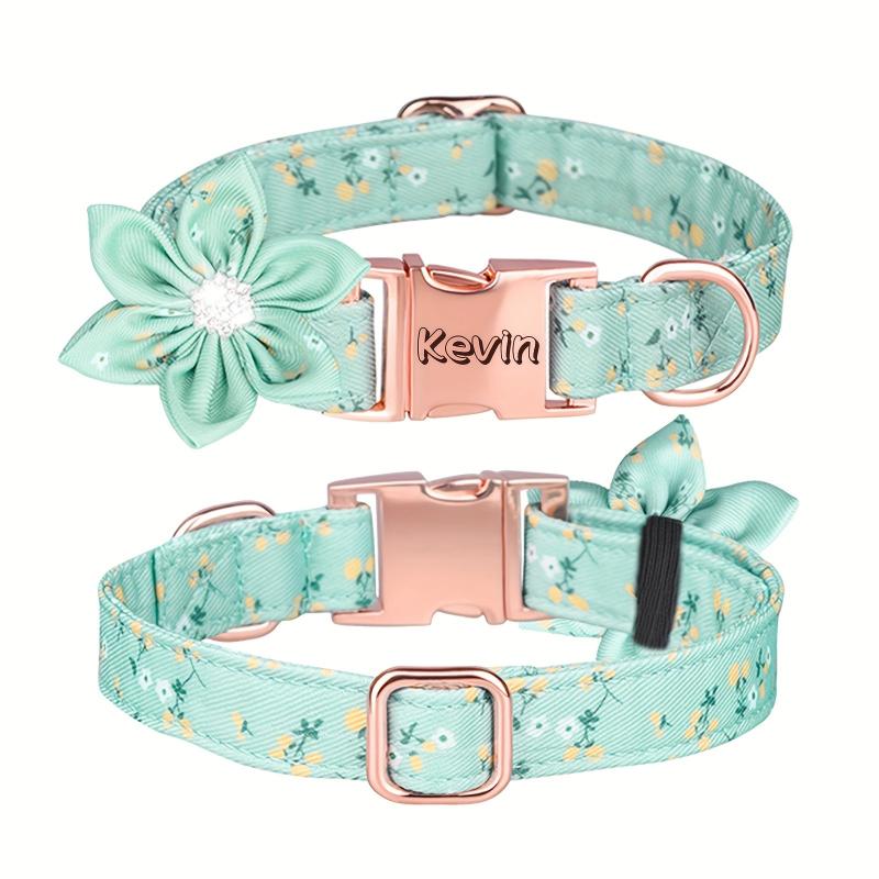 Rhinestone Dog Collar With Flower for Small Medium Large Dogs