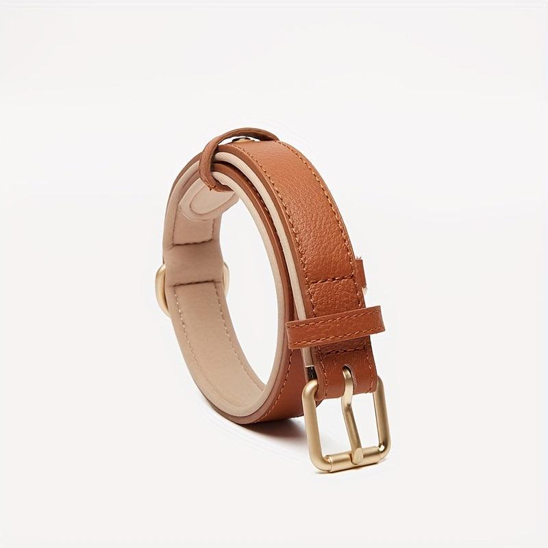 Personalized Soft Leather Dog Collar with Nameplate