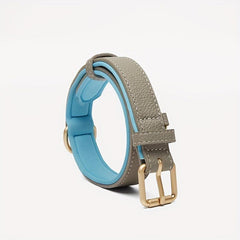 Personalized Soft Leather Dog Collar with Nameplate