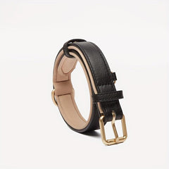 Personalized Soft Leather Dog Collar with Nameplate