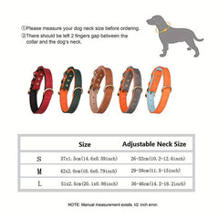 Custom Leather Dog Collar with Engraved Name Plate for Small and Medium Dogs