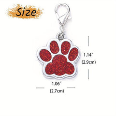 Glitter Paw Print Dog ID Tag Custom Engraved