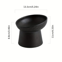 1pc Ceramic Inclined Cat Food Bowl Water Bowl Neck Protection