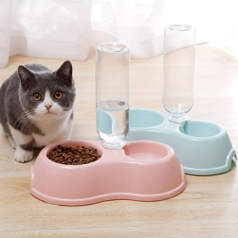 Stylish Double Bowl & Drinking Bottle Set for Pets