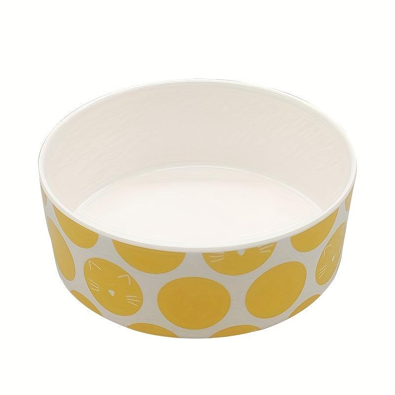 Cartoon Pattern Cat Bowl Plastic Cat Food Utensils With Non slip Bottom