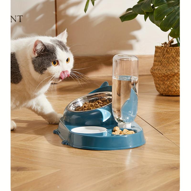 3-in-1 Pet Bowl with Automatic Water Bottle