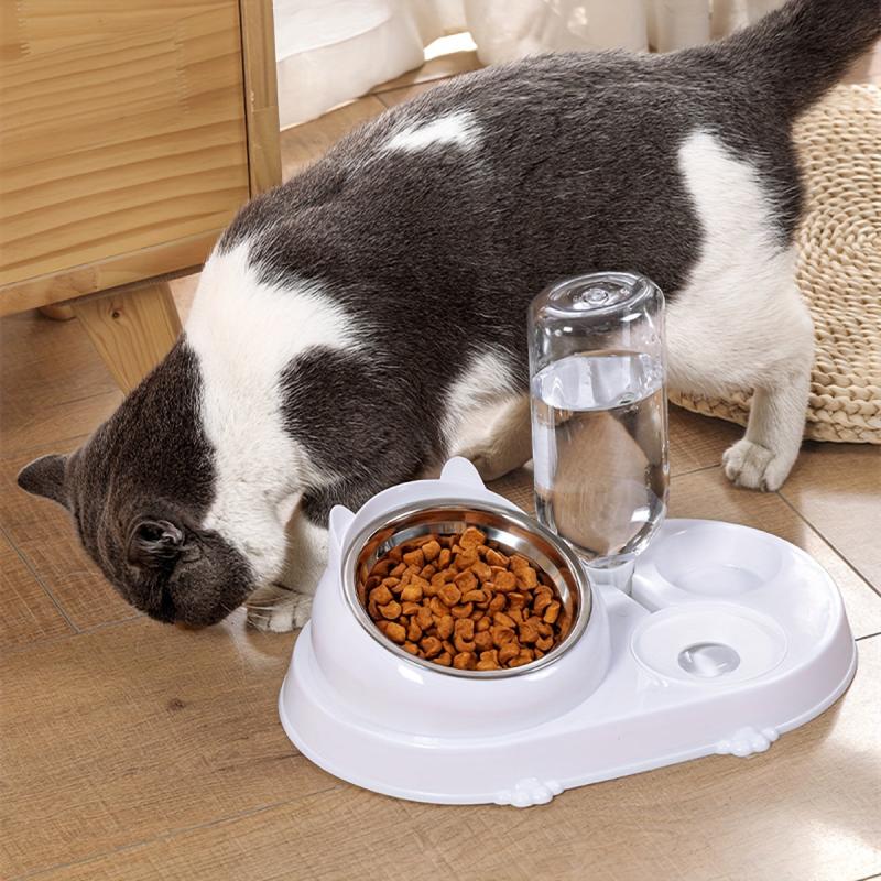 3-in-1 Pet Bowl with Automatic Water Bottle