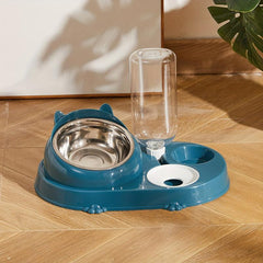 3-in-1 Pet Bowl with Automatic Water Bottle