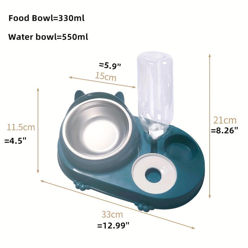 3-in-1 Pet Bowl with Automatic Water Bottle