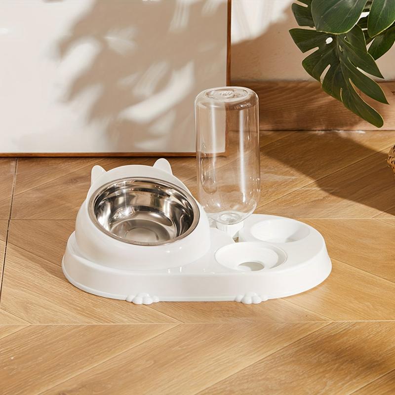 3-in-1 Pet Bowl with Automatic Water Bottle