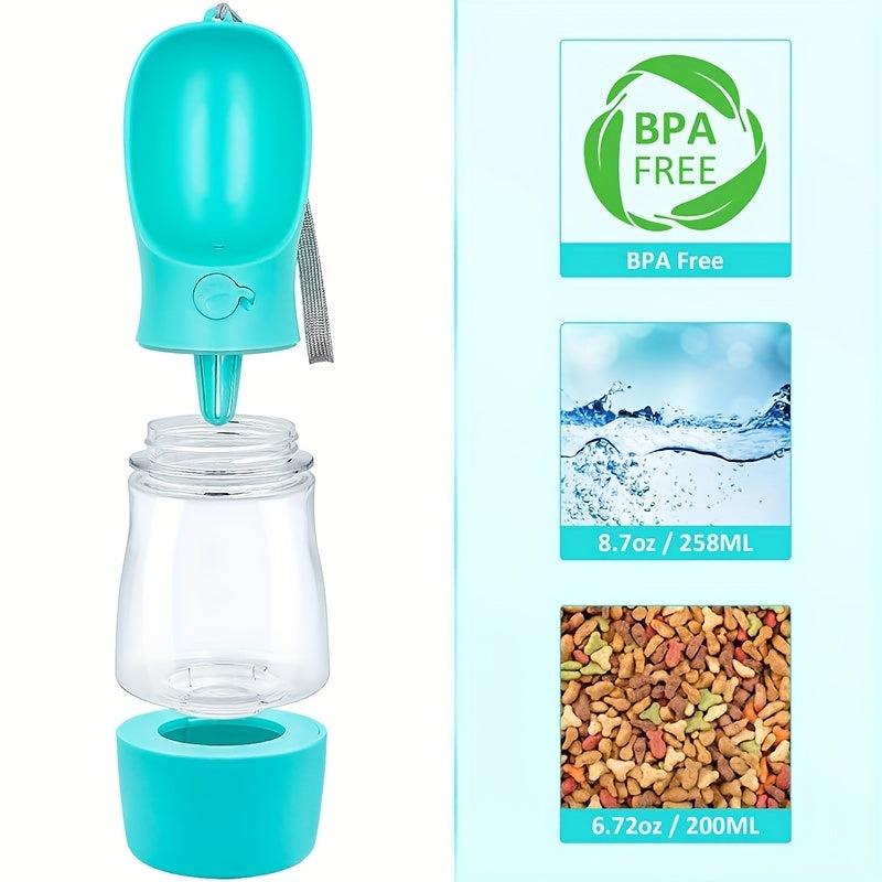 Portable Dog Water Bottle with Food Container for Travel