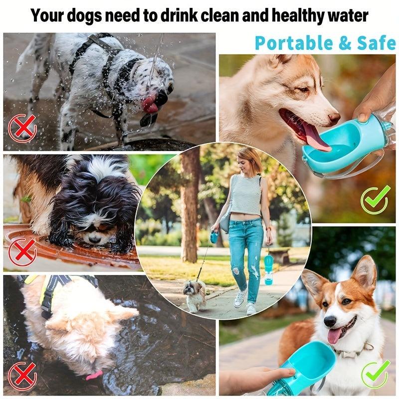 Portable Dog Water Bottle with Food Container for Travel