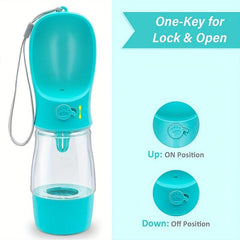 Portable Dog Water Bottle with Food Container for Travel