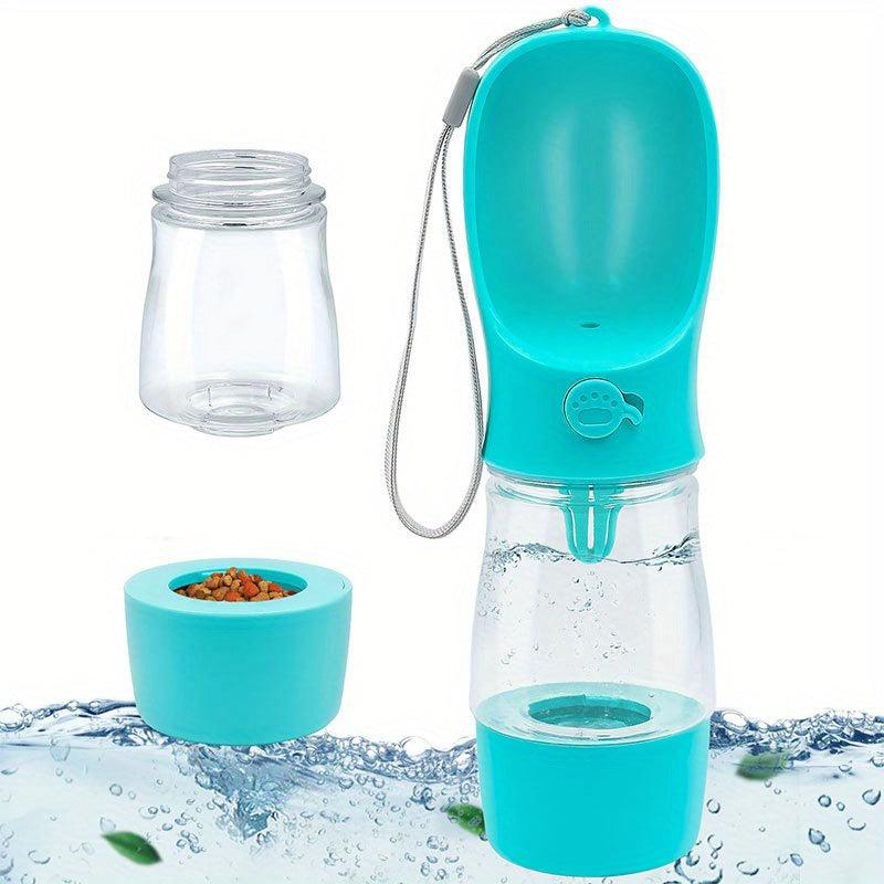 Portable Dog Water Bottle with Food Container for Travel