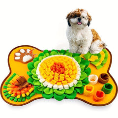 Dog Snuffle Pad Bone Shape Pet Puzzle Toy Slow Food Feeding Mat