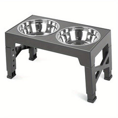 Adjustable Elevated Dog Bowls with 2 Stainless Steel Bowls