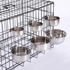 Stainless Steel Dog Food Bowl Water Bowl Detachable Cage Feeder
